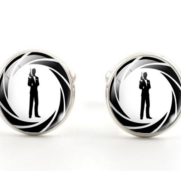 Other - James Bond Pistol Silver Brass Cuff Links
